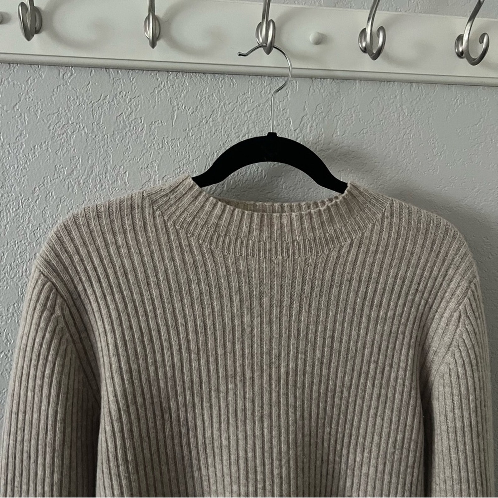 Fibflx Wool Cashmere Ribbed Mockneck Sweater — image 3 of 8
